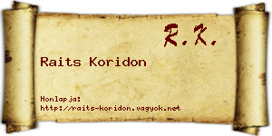 Raits Koridon névjegykártya
